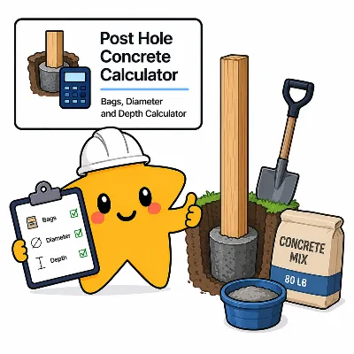 Post Hole Concrete Calculator