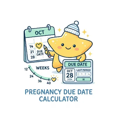 Pregnancy due date calculator with gestational age and trimester milestones