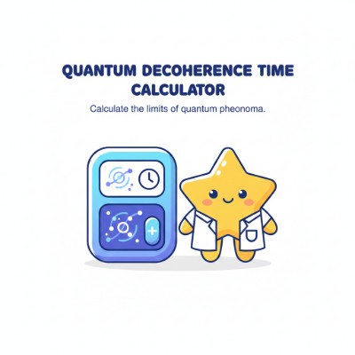 Quantum decoherence calculator showing collision rate and decoherence time outputs