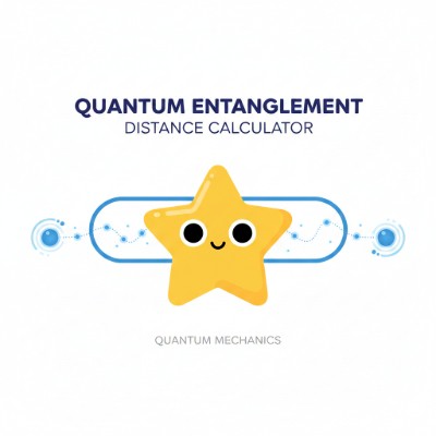 Quantum entanglement calculator showing CHSH bar and distance inputs