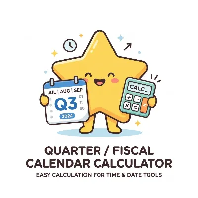 Quarter and fiscal calendar calculator with quarter boundaries and days remaining