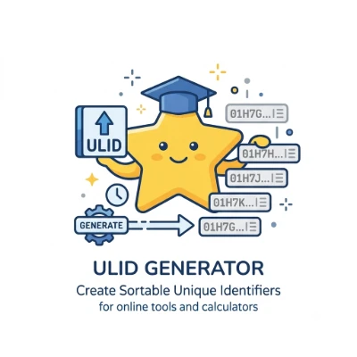ULID generator showing a sortable identifier, timestamp, and ascending sequence