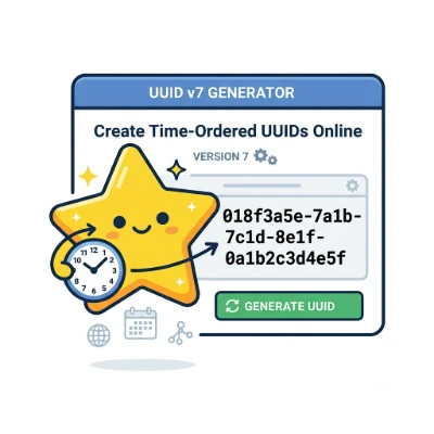 UUID v7 generator showing a time-ordered identifier and timestamp