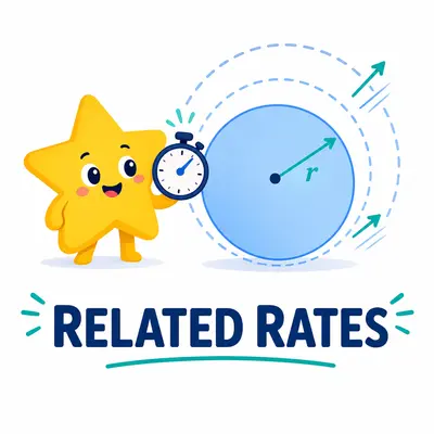 Yellow star mascot timing the changing radius of an expanding circle