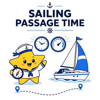 Yellow star sailor with a cruising sailboat, route, clock, and speed gauge