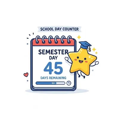 School semester day counter showing term progress and remaining class days