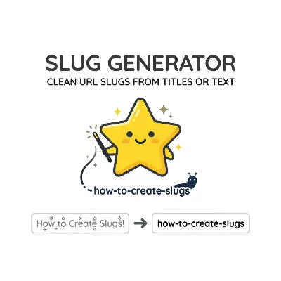 Web slug generator creating clean URL slugs from title text