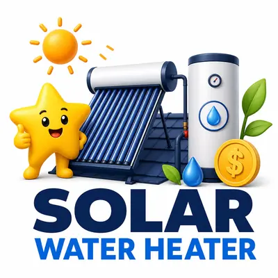 Solar water heater savings and payback calculator for solar fraction, backup fuel, project cost, and lifetime cash flow