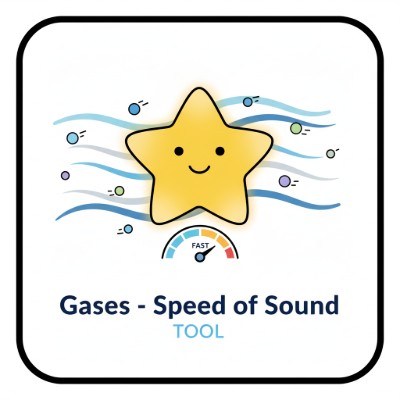 Science Gases speed of sound table screenshot with search, unit switcher, and temperature normalization