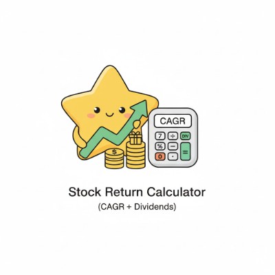 Stock Return Calculator preview (CAGR + dividends with DRIP)