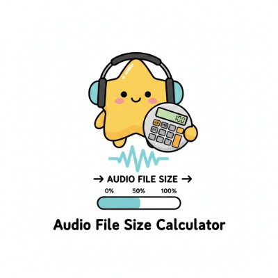 Audio file size calculator showing GB/MB estimates