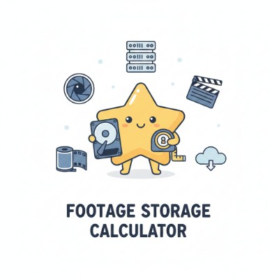 Footage storage calculator showing bitrate presets and totals