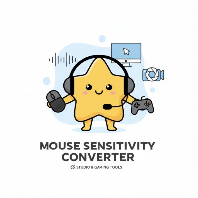 Mouse sensitivity converter showing DPI and game dropdowns with results