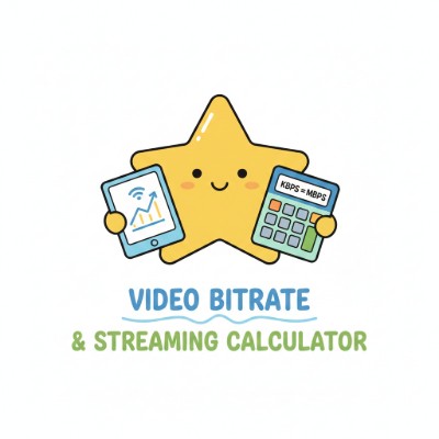 Video bitrate calculator showing bitrate range and headroom