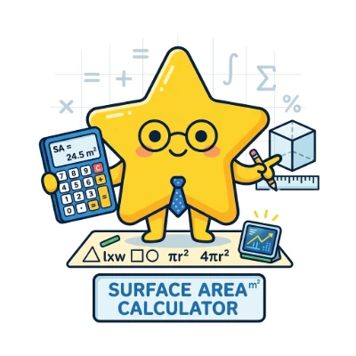 Surface area calculator for common 3D shapes with formulas and unit-aware results