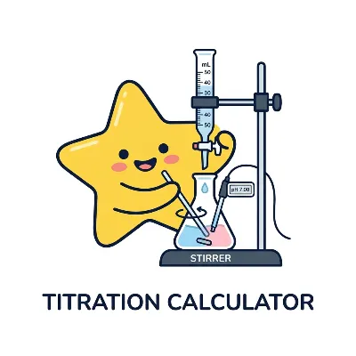 Science titration calculator screenshot showing equivalence volume and pH results