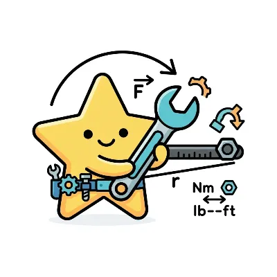 Science torque calculator screenshot with force, lever arm, angle, and unit converter controls