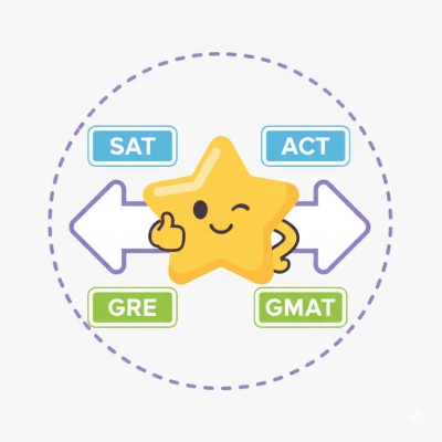 Test score converter calculator for SAT to ACT and GRE to GMAT tables
