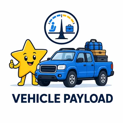 Vehicle payload calculator for passengers, cargo, and GVWR