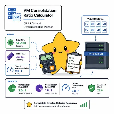 VM consolidation ratio calculator preview