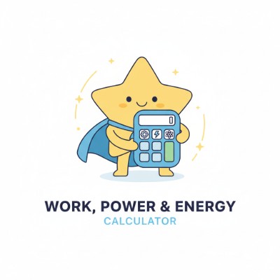 Work, power and efficiency calculator layout
