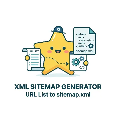 Web XML sitemap generator converting a URL list into sitemap XML markup